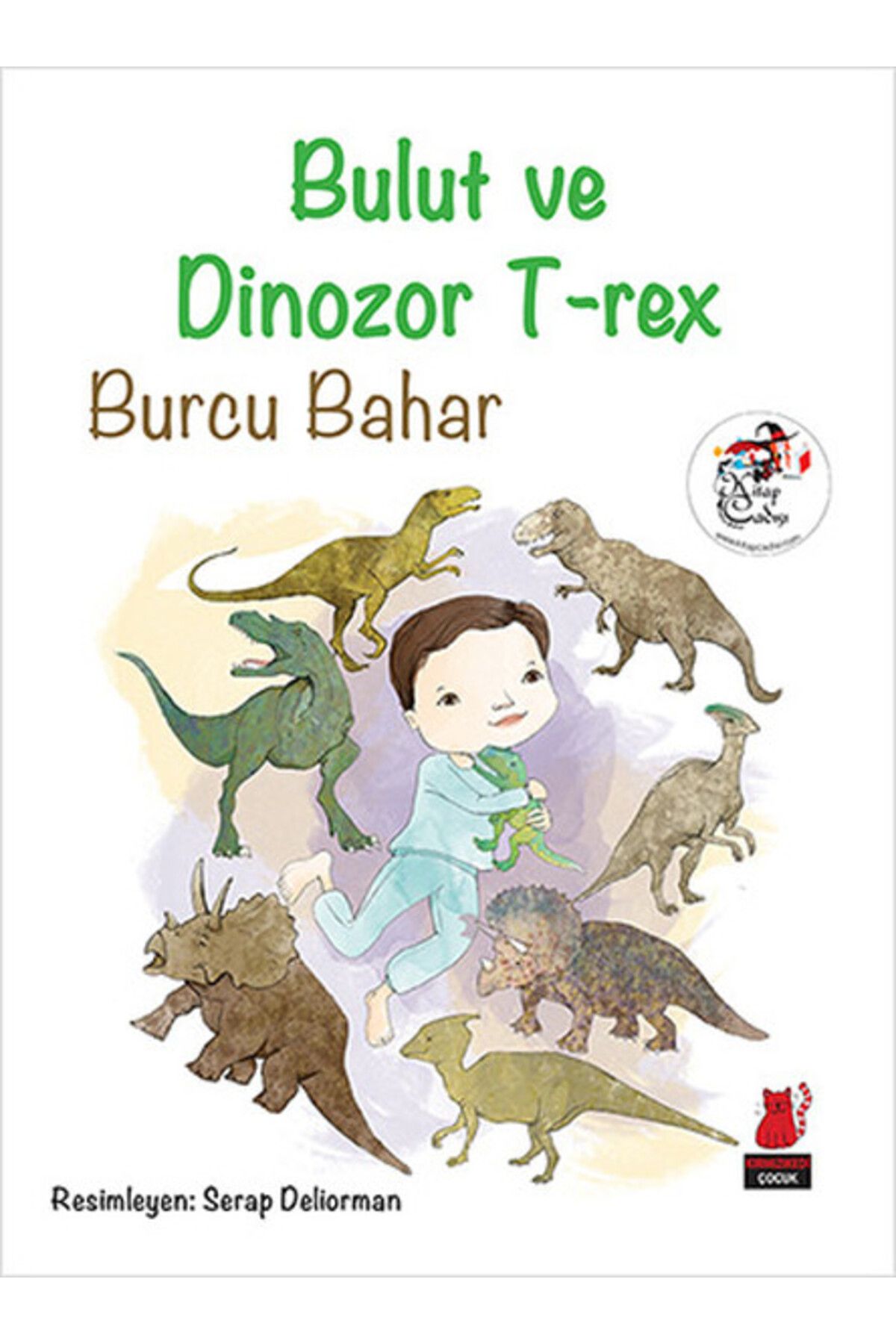Kırmızı Kedi Çocuk Bulut ve Dinozor T-rex