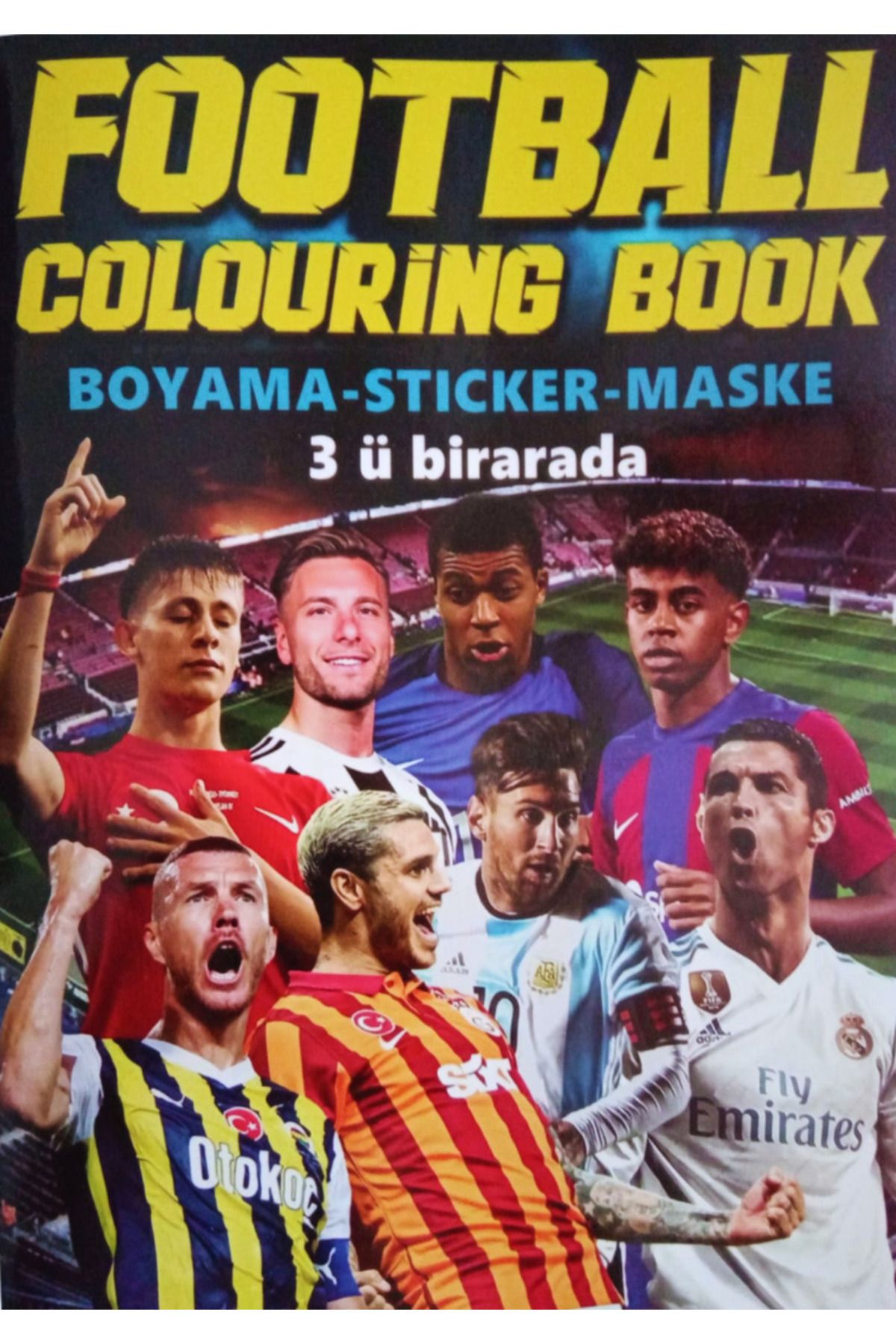 booddie Football Boyama Kitabı Stickerlı Boyanacak Sayfa Sayısı 16 (ARKA KAPAK MASKELİ) Futbol Boyama Kitabı