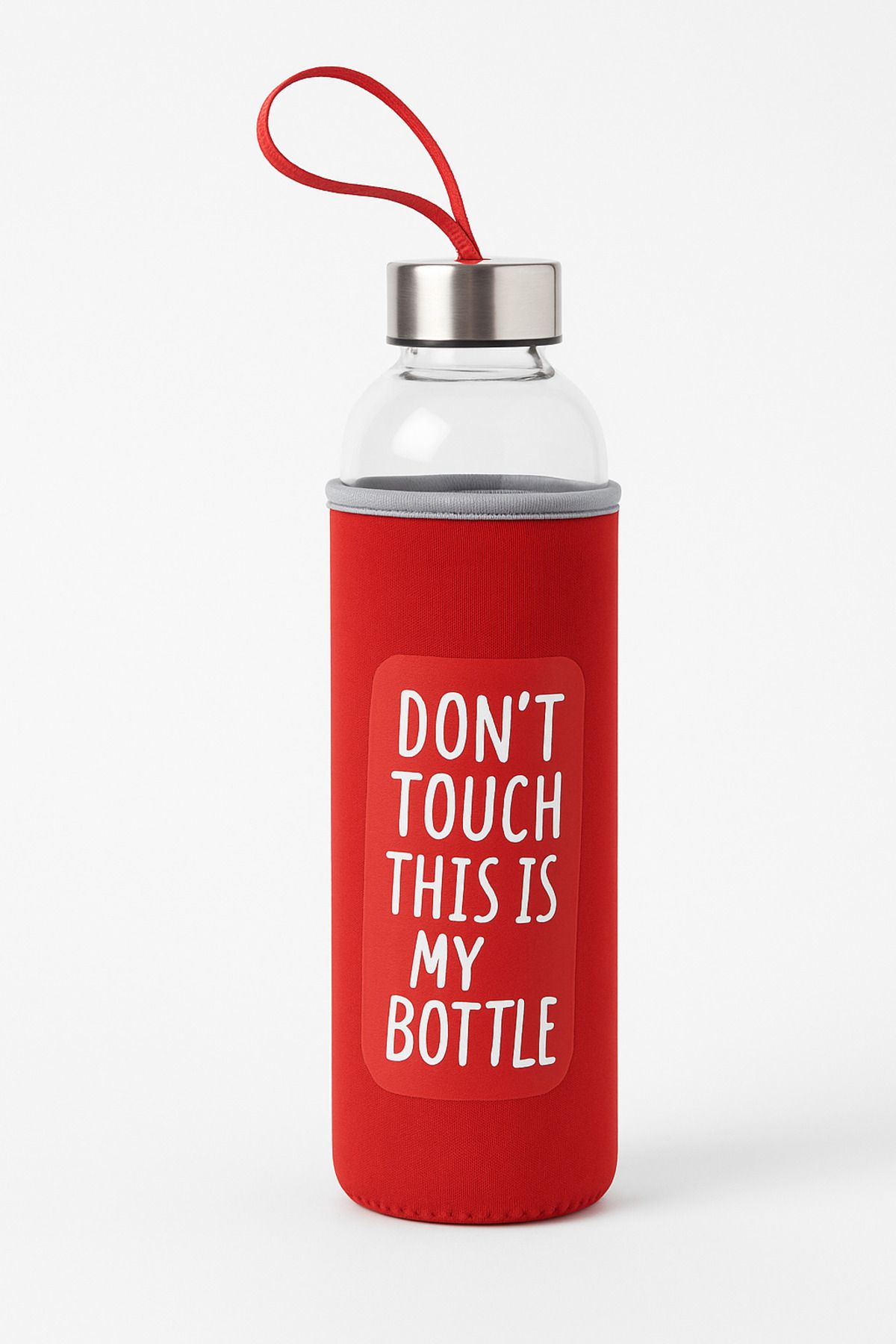 KORHAN HOME Sağlıklı Cam Matara 1000 Ml Su Şişesi, Kılıflı 1lt Sporcu Matarası