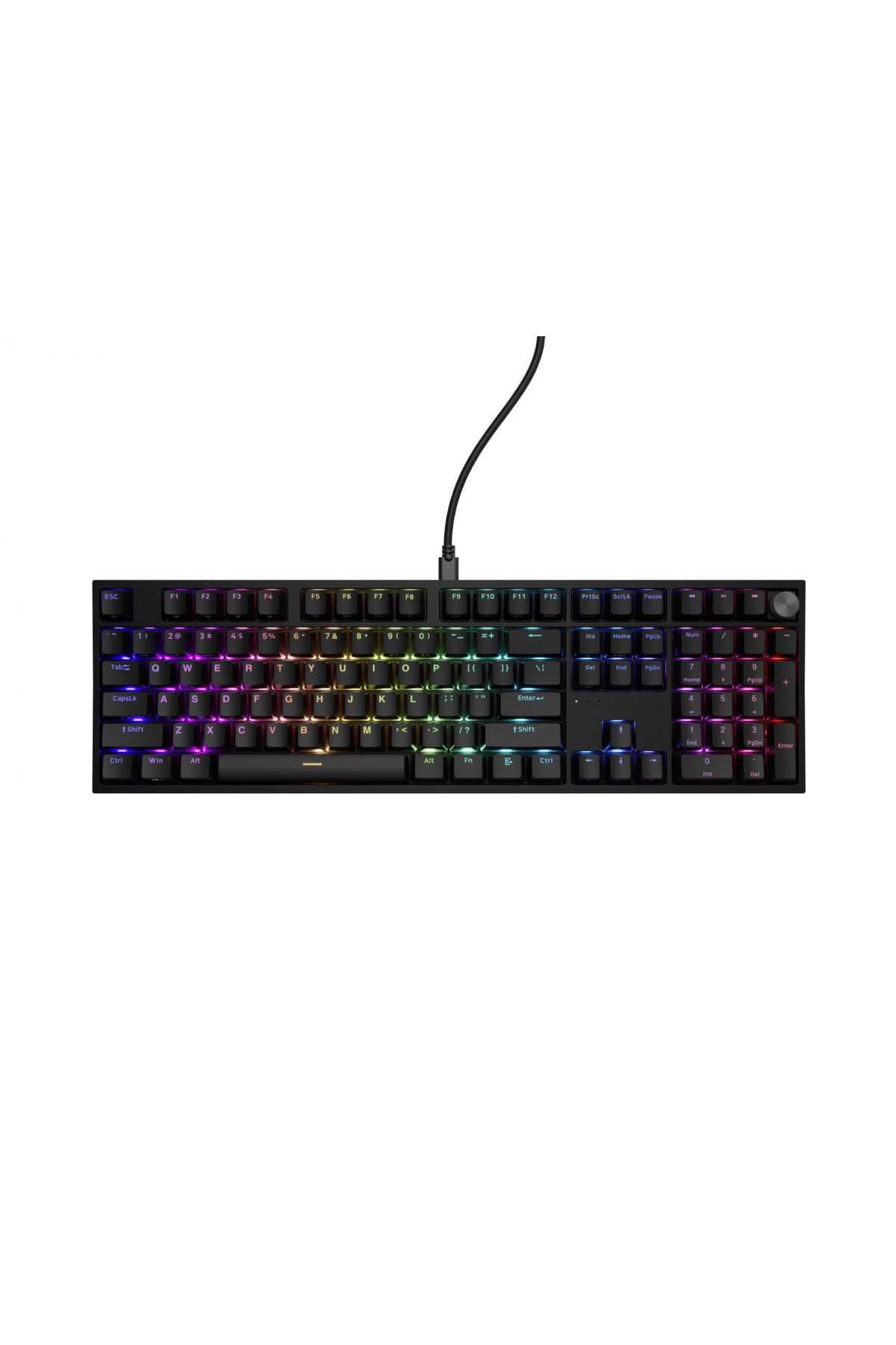 Genesis-Thor 404 wired mechanical gaming keyboard, RGB lighting, Peach switches, 107 keys, 2