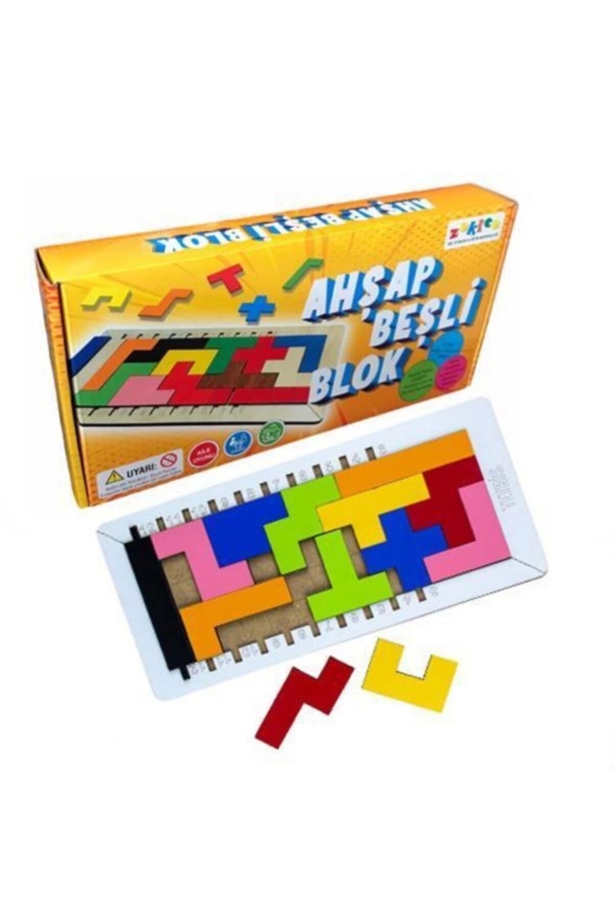 DENİZBİLİŞİM Ahşap Beşli Blok Oyunu