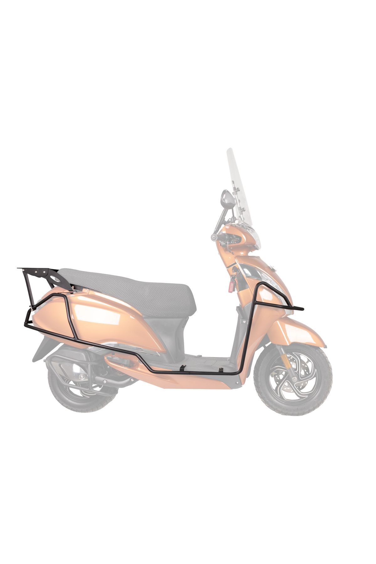 Moto-Knight TVS Jupiter 125 2023 - 2024 Tam Uyumlu Motor Koruma Demiri + Topcase Çanta Demiri Seti Siyah