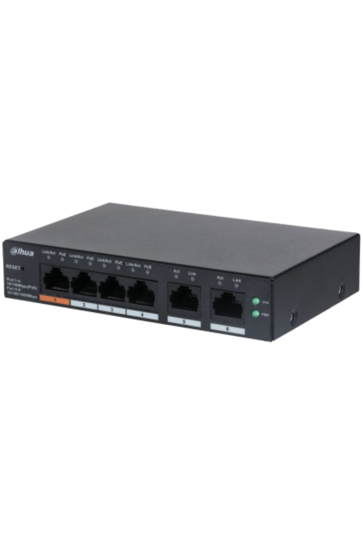 DAHUA-6 port Managed Desktop switch, CS4006-4ET-60, Interfata: Port 1-4: 4 × RJ-45 10/100 Mbps 1