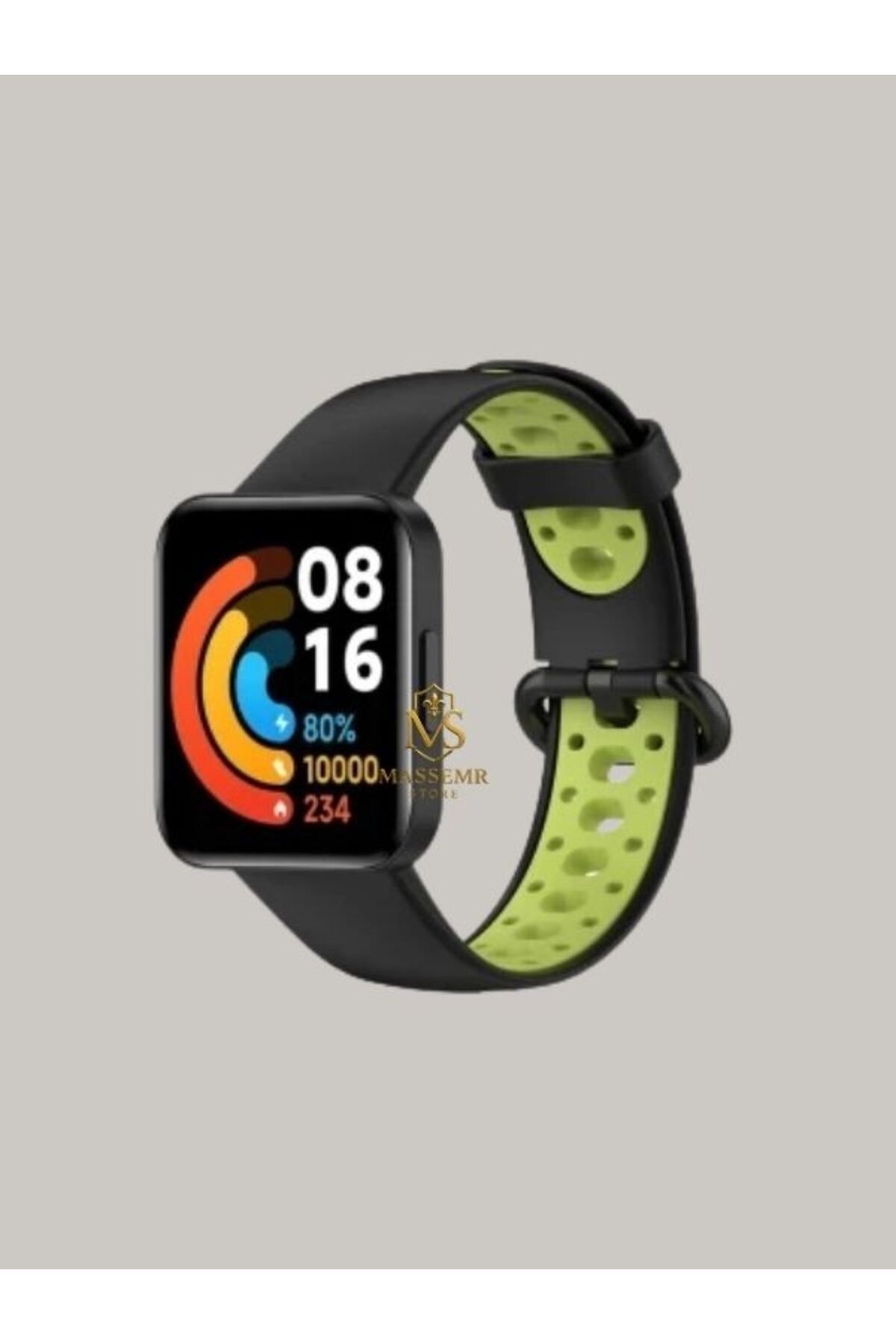 Massemr Redmi Watch 2 Uyumlu Spor Delikli Silikon Kordon – Nefes Alabilen Ayarlanabilir Kayış