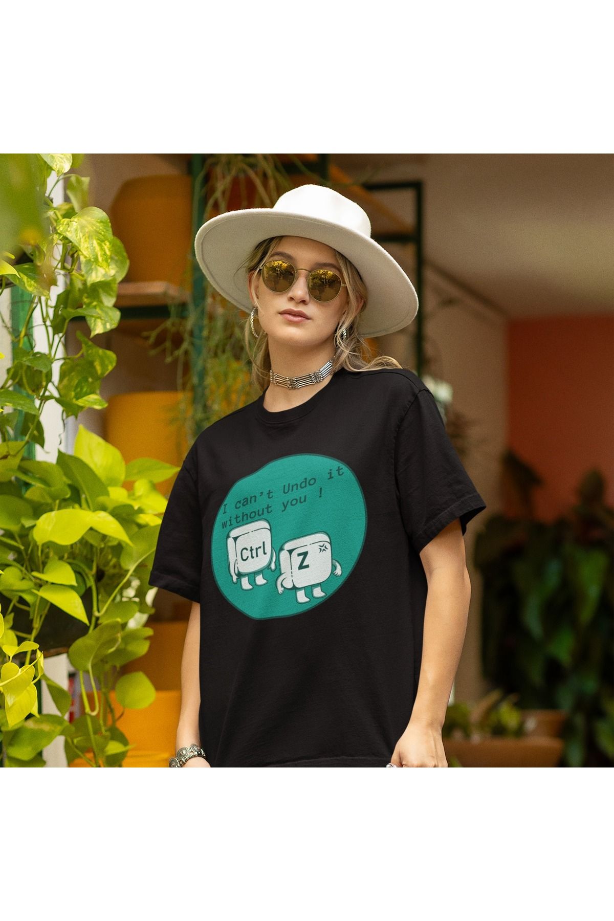 Butik %100 PAMUK ERKEK/KADIN -CTRL+Z- TRANSFER BASKILI YUVARLAK YAKA KISA KOL TİŞÖRT