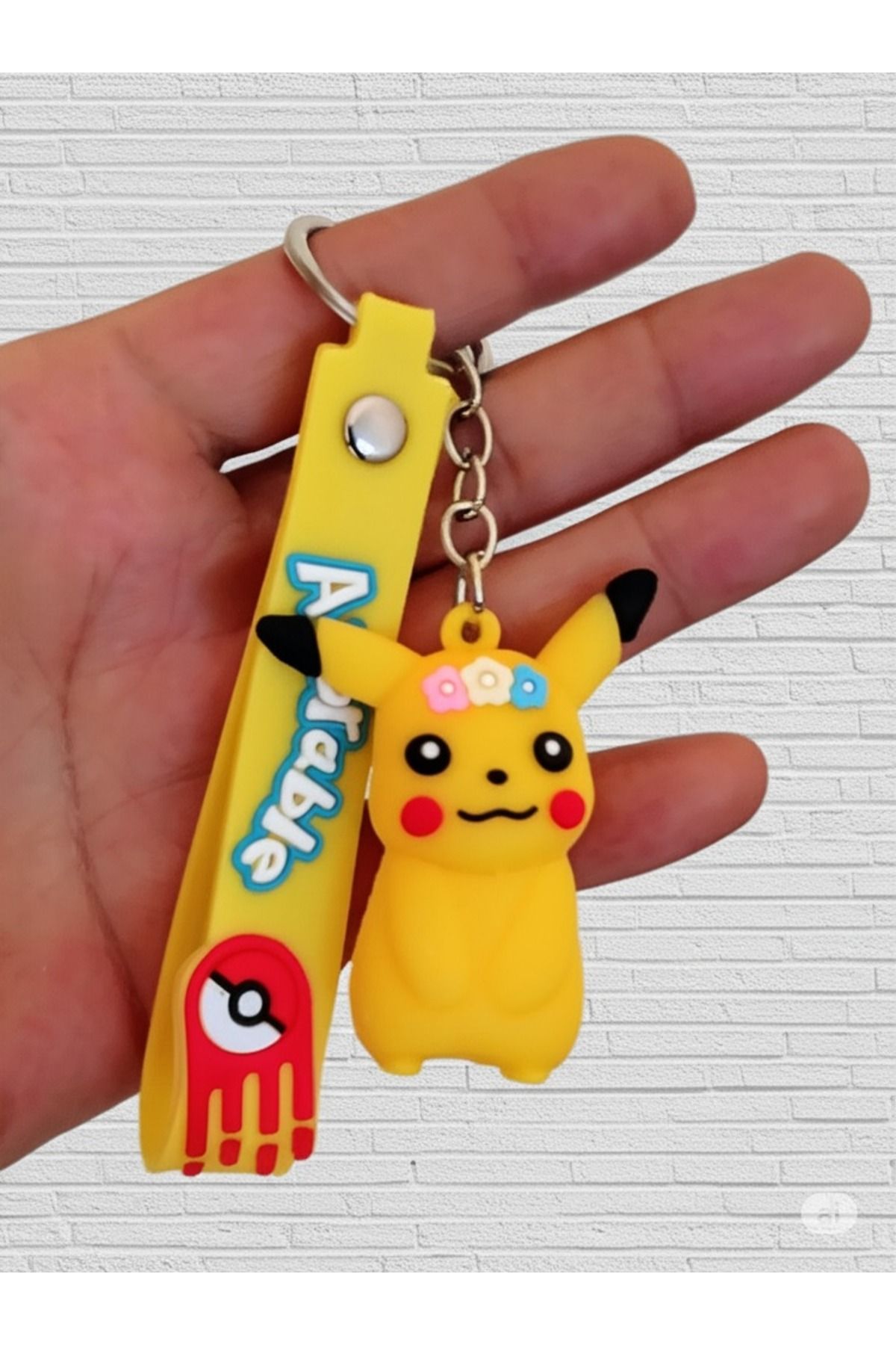 Mimi Aksesuar 3D Lüks Pokemon Karekteri (PİKACHU) Silikon Anahtarlık Ve Çanta Aksesuar