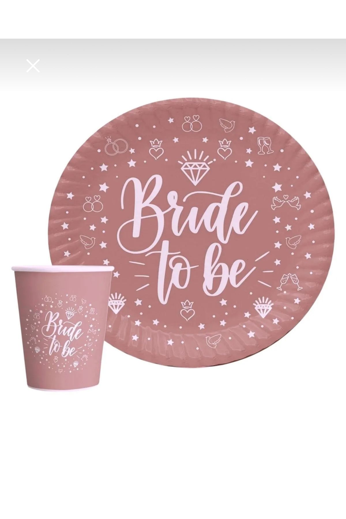 Anatolia Bride baskılı tabak ve bardak 8 li