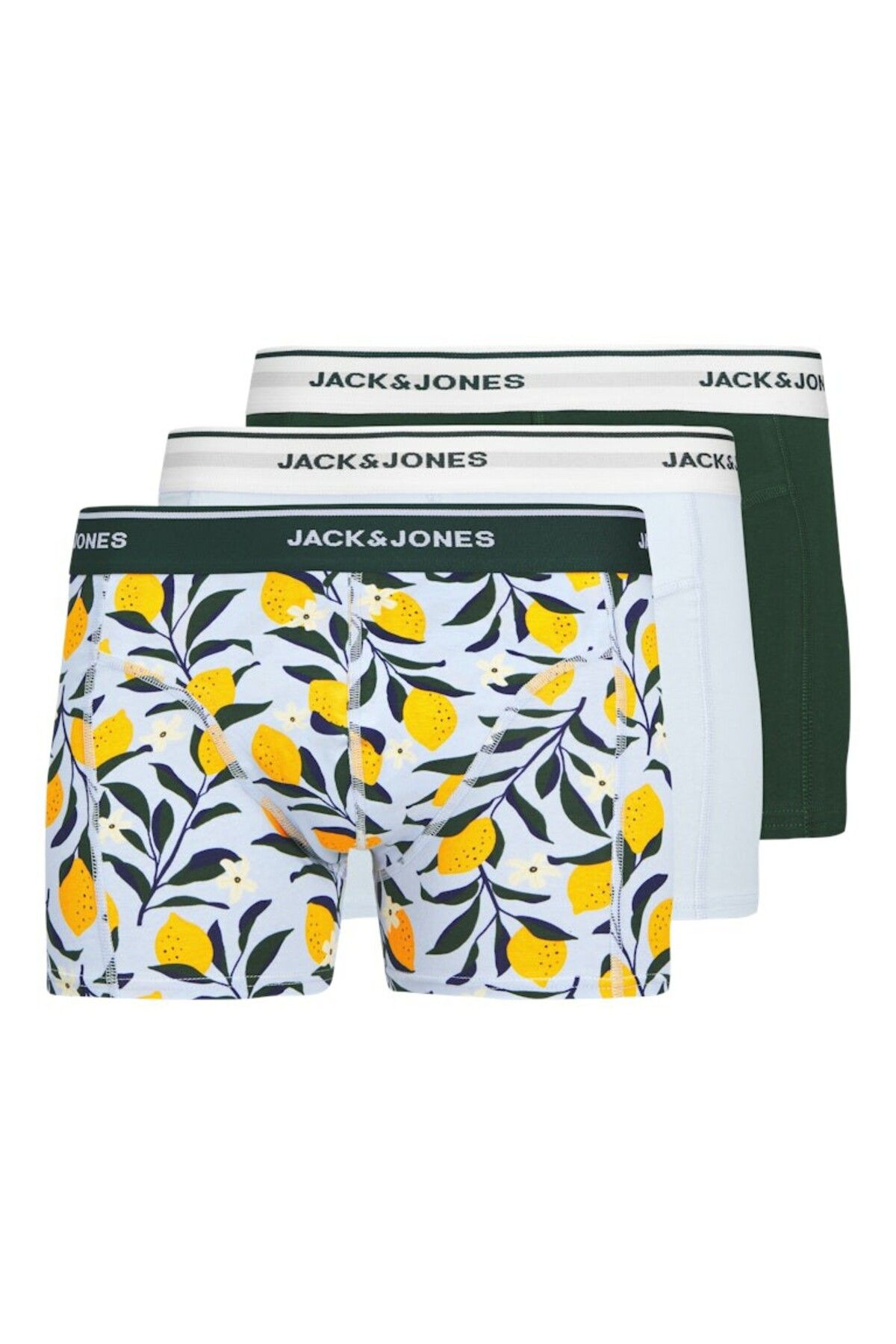 Jack & Jones Erkek Mavi Jaclemon Trunks 3 Pack Styd Boxer 12286180-Skyway