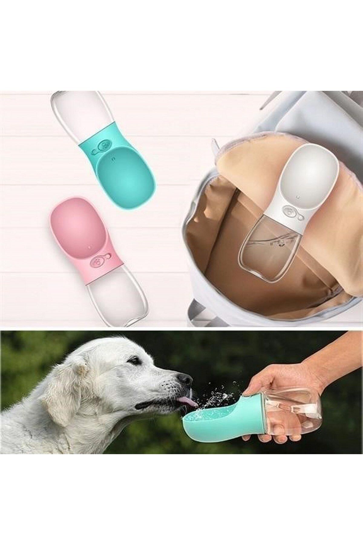 tedaks Taşınabilir Butonlu 350 ml Evcil Hayvan Suluğu