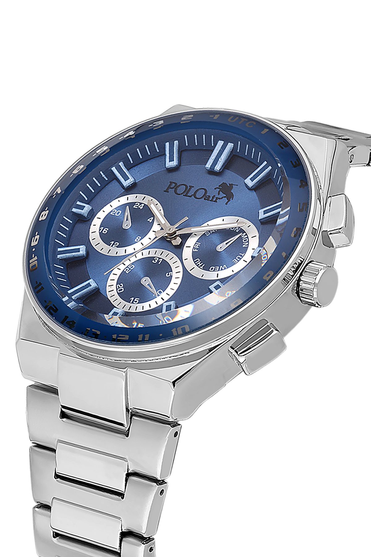 Polo Air Metal Kasa Erkek Kol Saati Gümüş Lacivert Renk PL-0990E2x