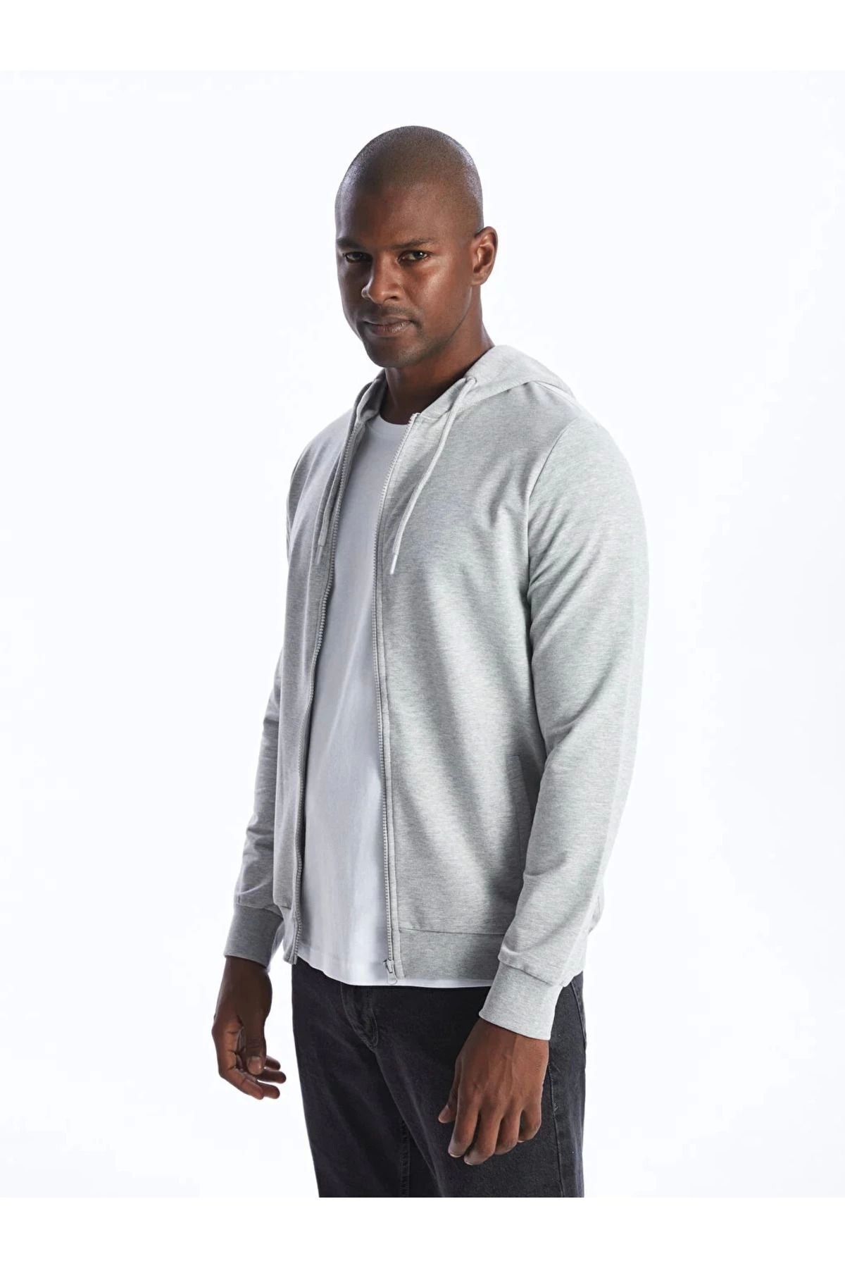 LC Waikiki LCWAIKIKI Classic Kapüşonlu Uzun Kollu Erkek Fermuarlı Sweatshirt
