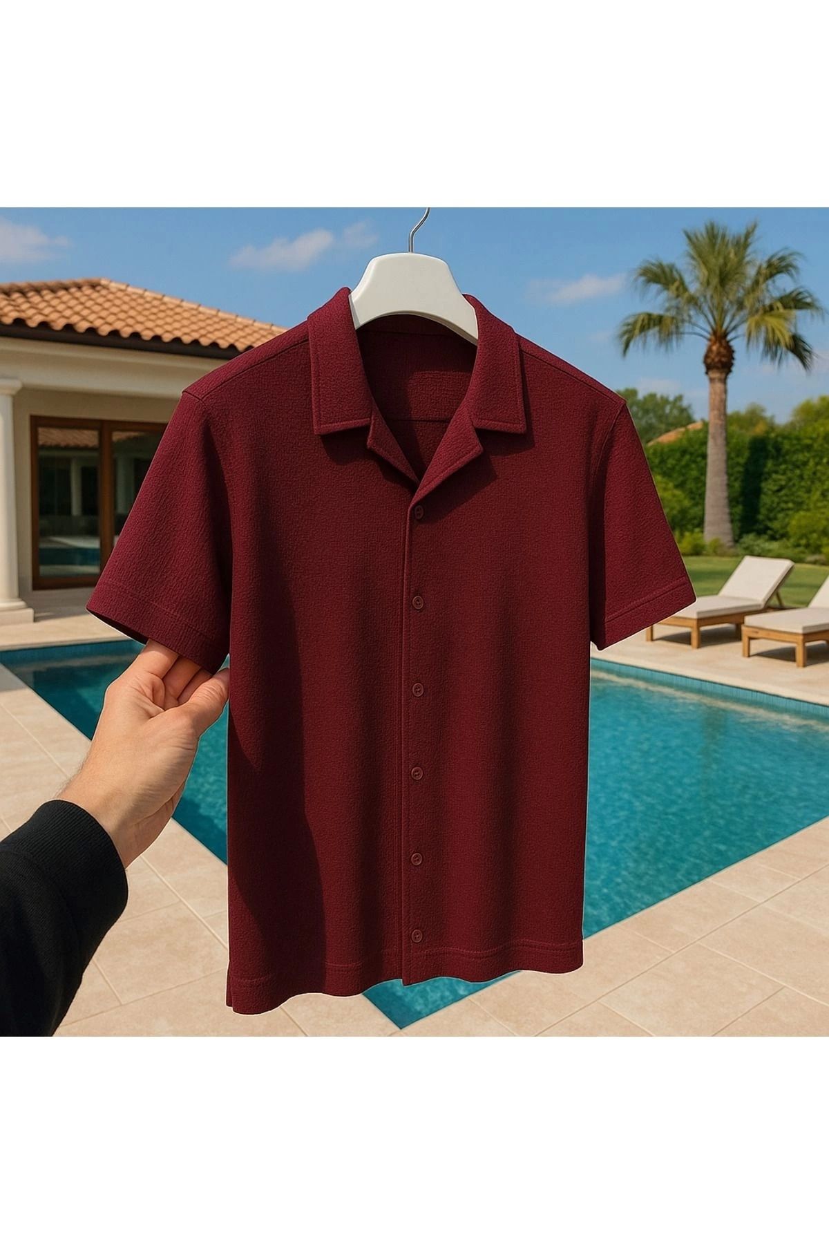 LC Waikiki ÖZEL TASARIM %100 pamuk premium kısa kol düğmeli erkek gömlek