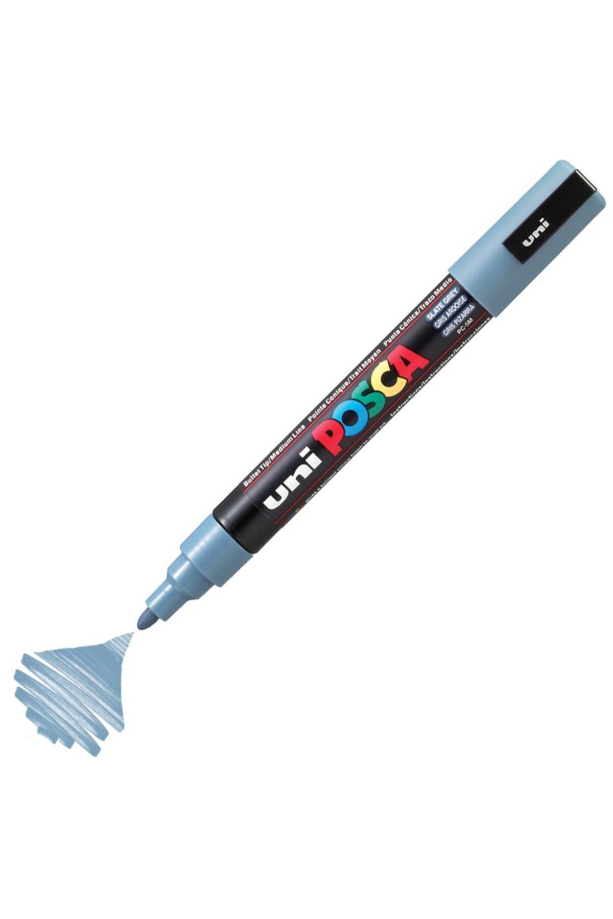 Uni Posca Marker Akrilik Boyama Kalemi PC-5M Medium 1.8-2.5mm Kurşun Gri