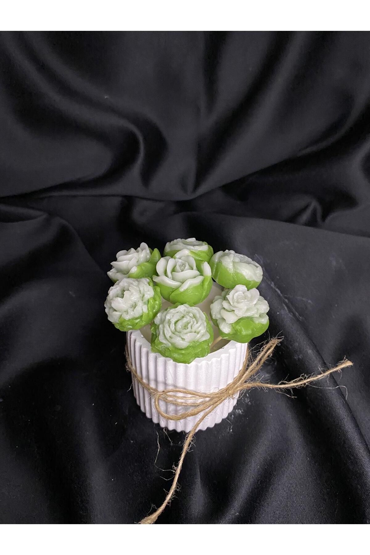 SafHomeDecor Solamayan Çiçek Buketi Mum