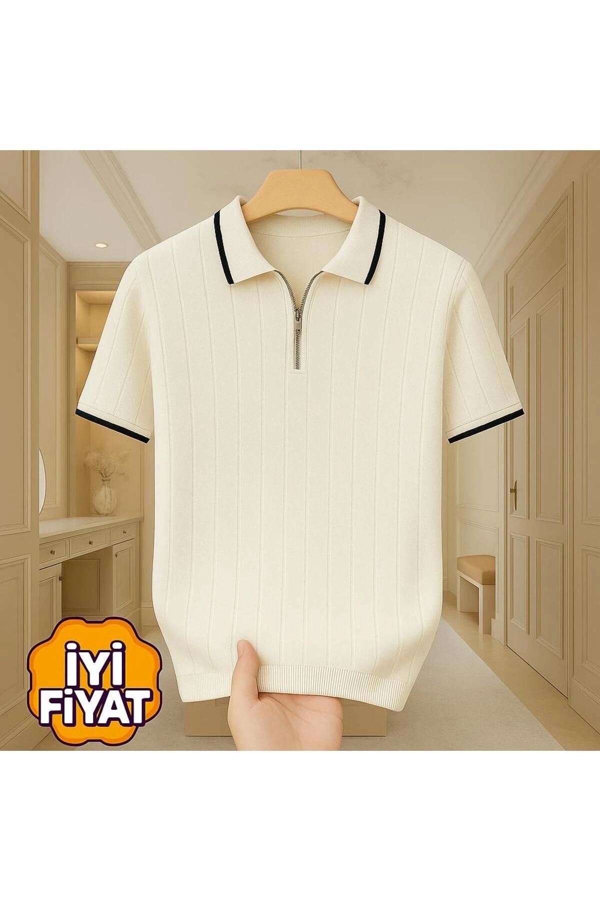 LC Waikiki %100 Pamuk Triko Polo Yaka Fermuarlı Tişört Şık Ve Kaliteli Erkek T-shirt Yeni