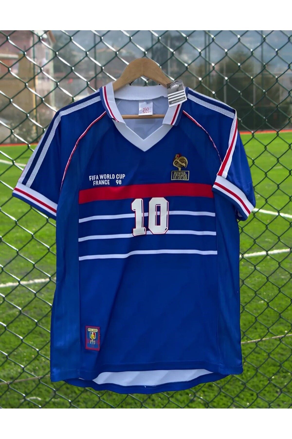 BARBITOS Fransa 98 Dünya Kupası Zinedine Zidane Yetişkin Nostalji Forması-ZYP04