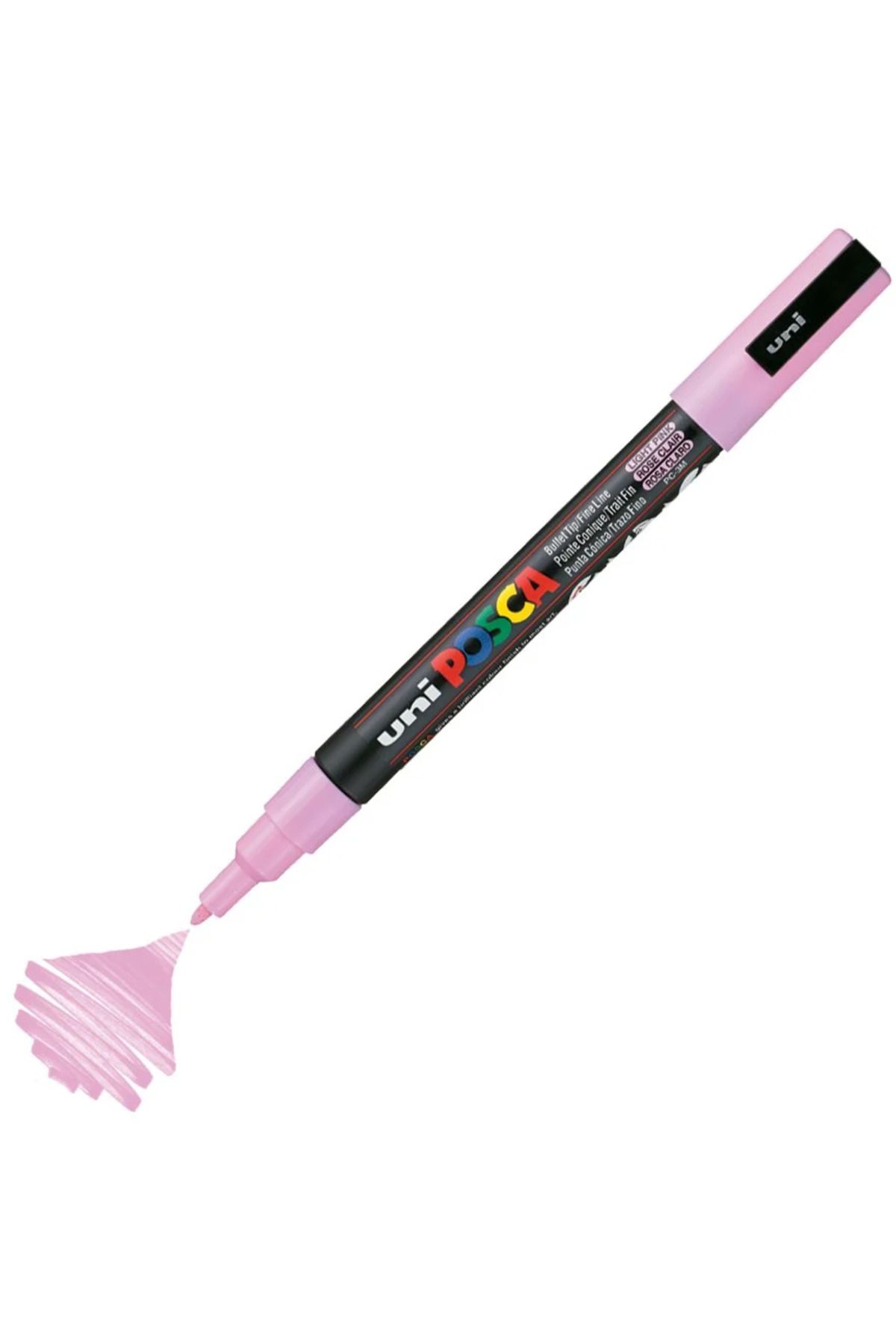 Uni Posca Marker Akrilik Boyama Kalemi PC-3M 0.9-1.3mm Açık Pembe
