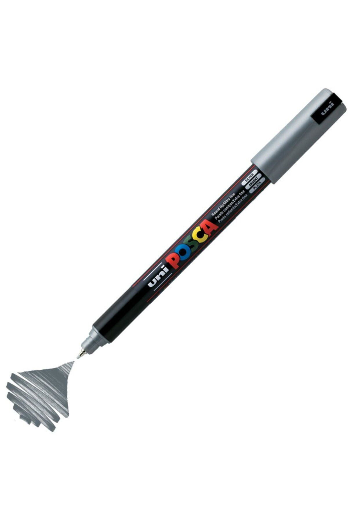 Uni Posca Marker Akrilik Boyama Kalemi PC-1MR Ultra Fine 0.7mm Gümüş