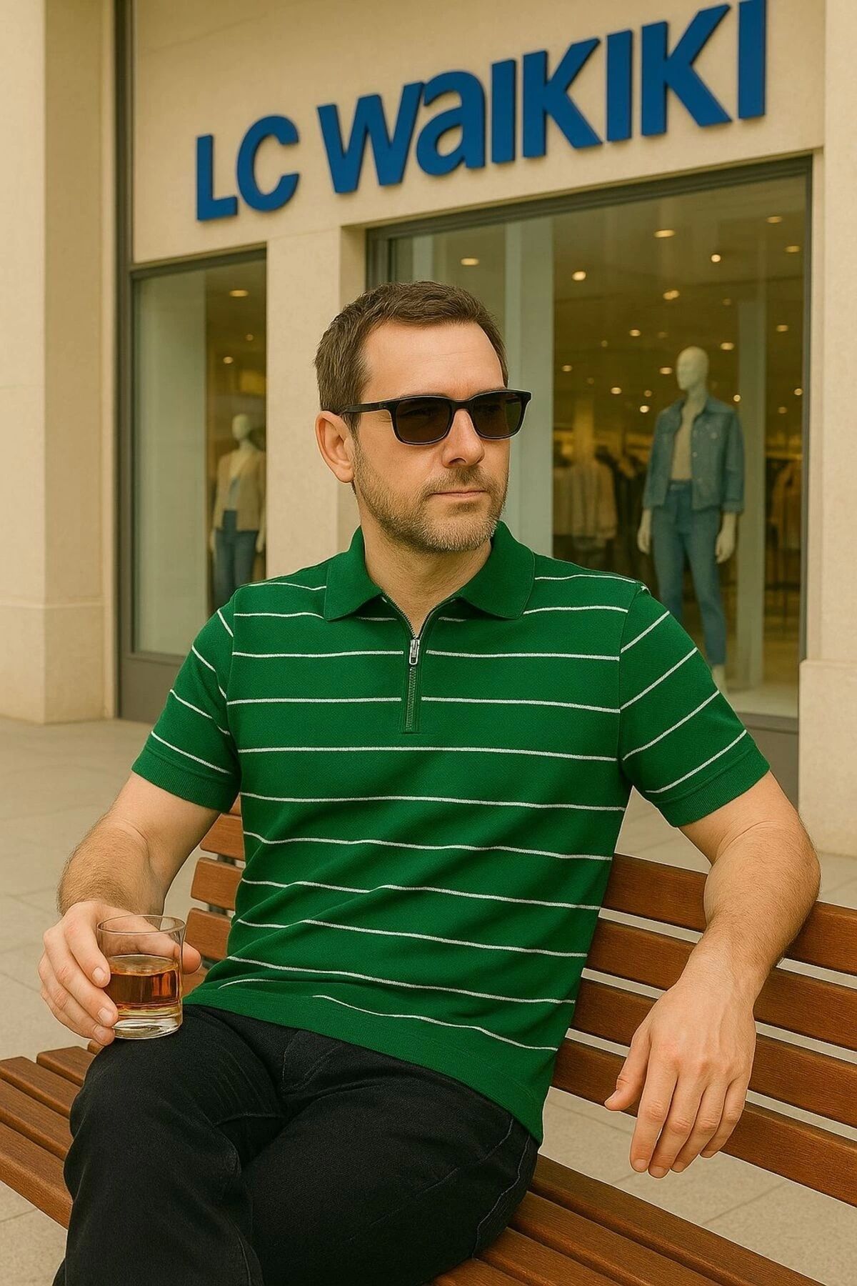 LC Waikiki 3'lü Avantajlı Paket Polo Yaka Fermuarlı Çizgili Kısa Kollu Erkek Yazlık Triko Tişört / T-shirt