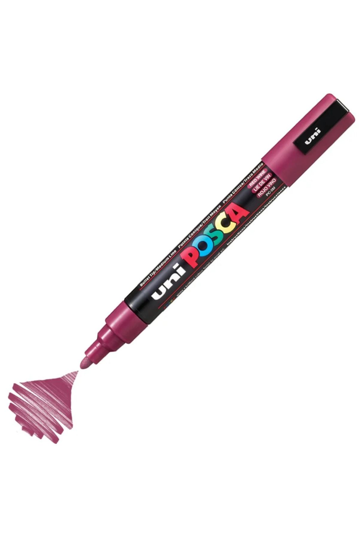 Uni Posca Marker Akrilik Boyama Kalemi PC-5M Medium 1.8-2.5mm Kırmızı Şarap