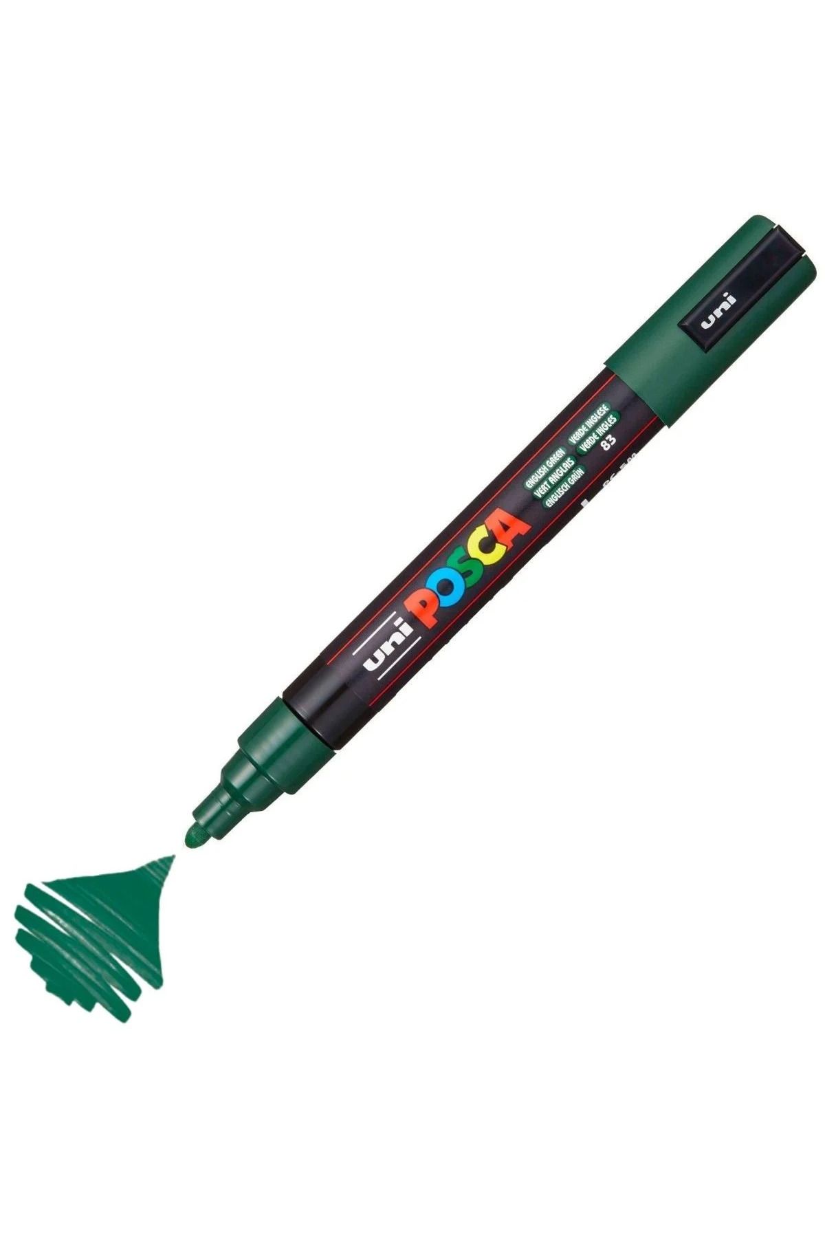 Uni Posca Marker Akrilik Boyama Kalemi PC-5M Medium 1.8-2.5mm English Green