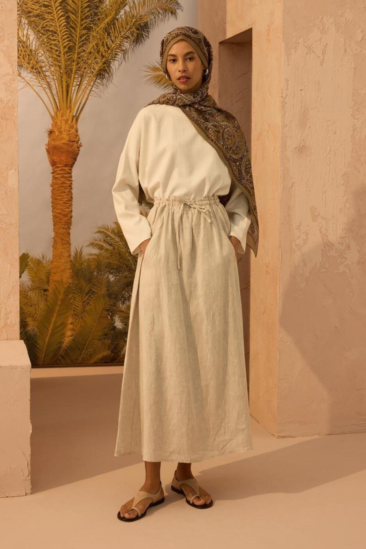 ALYOSHA FASHION Bohem Şal Zeytin yeşili