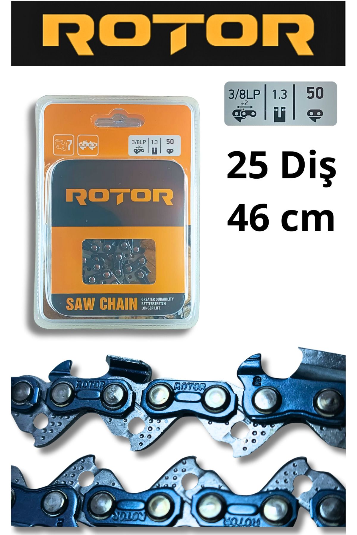 Rotor 3/8 1.3 T52 25 diş Motorlu Testere Zinciri