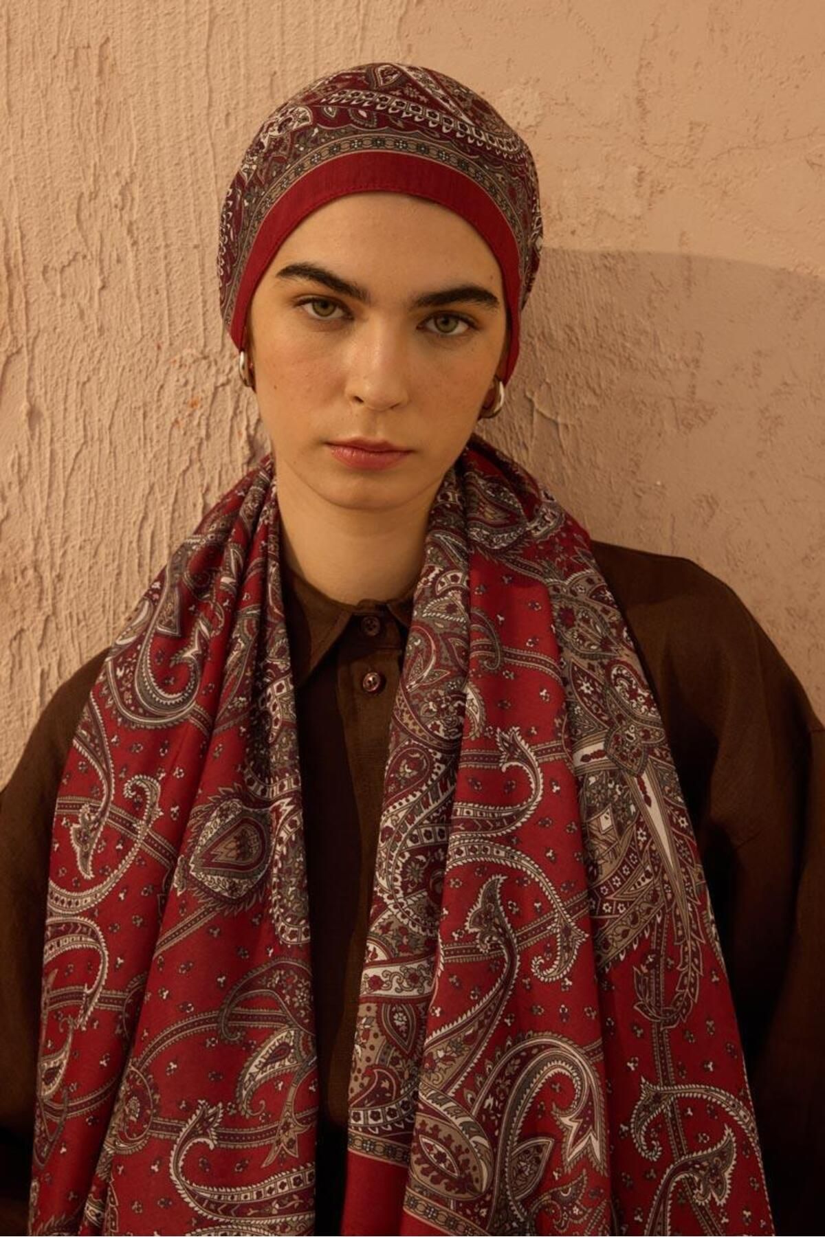 ALYOSHA FASHION Bohem Şal Bordo