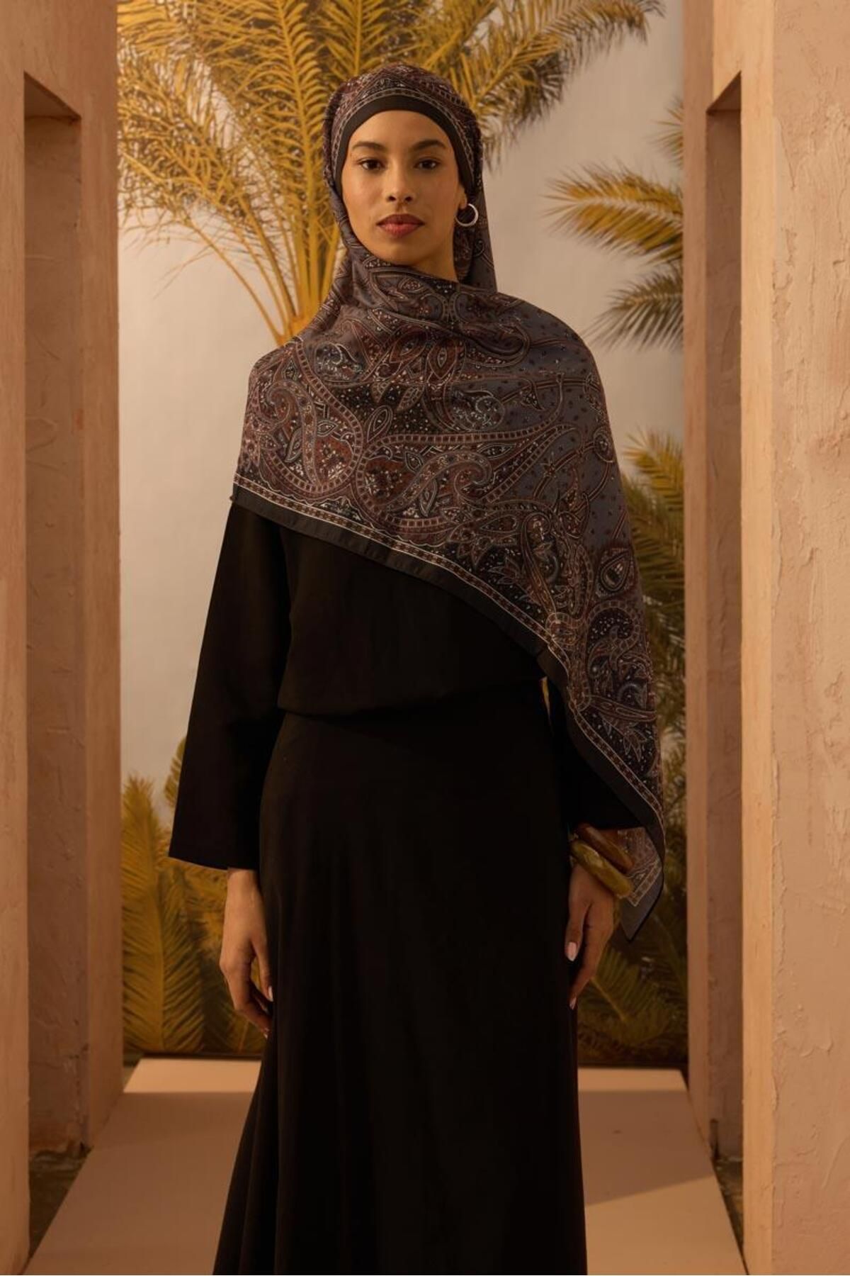 ALYOSHA FASHION Bohem Şal Füme - Kahve