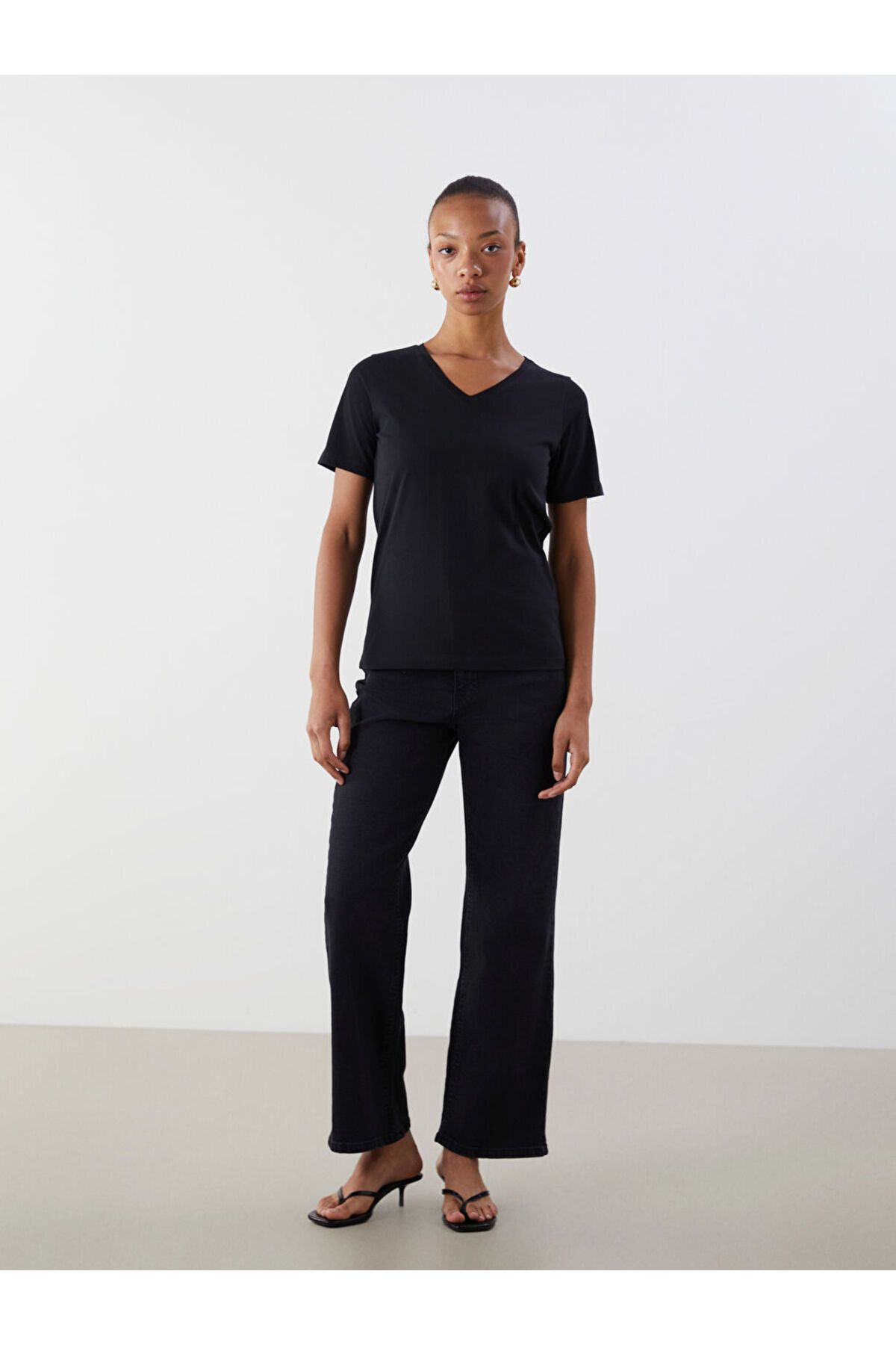 LC Waikiki-LCW Damen-T-Shirt mit V-Ausschnitt, 2er-Pack 5