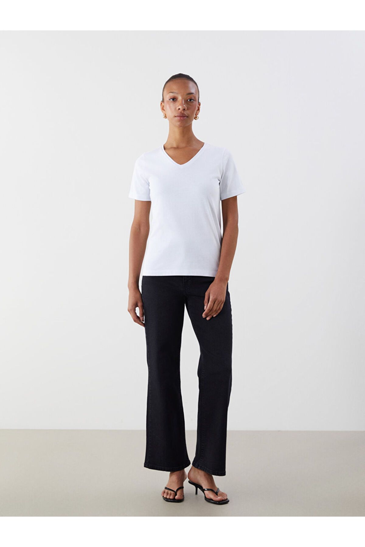 LC Waikiki-LCW Damen-T-Shirt mit V-Ausschnitt, 2er-Pack 4