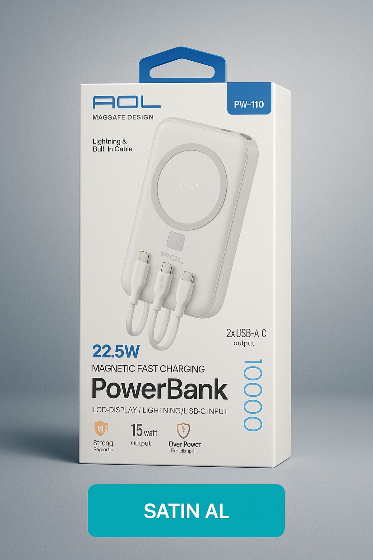 ndstudio acl pw-110 22.5 w magsafa powerbank 10000 mAh lila