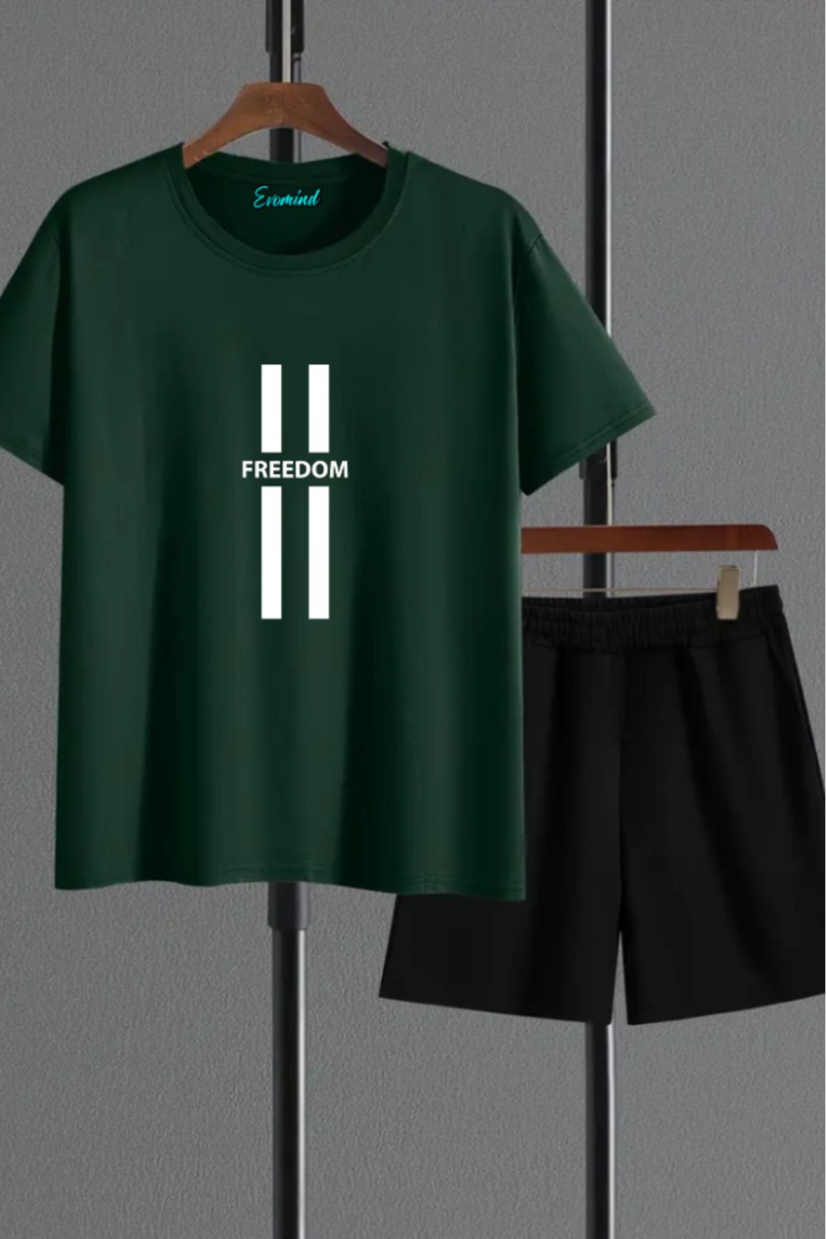 SevMode Freedom Baskılı Unisex Şort T-shirt Takım