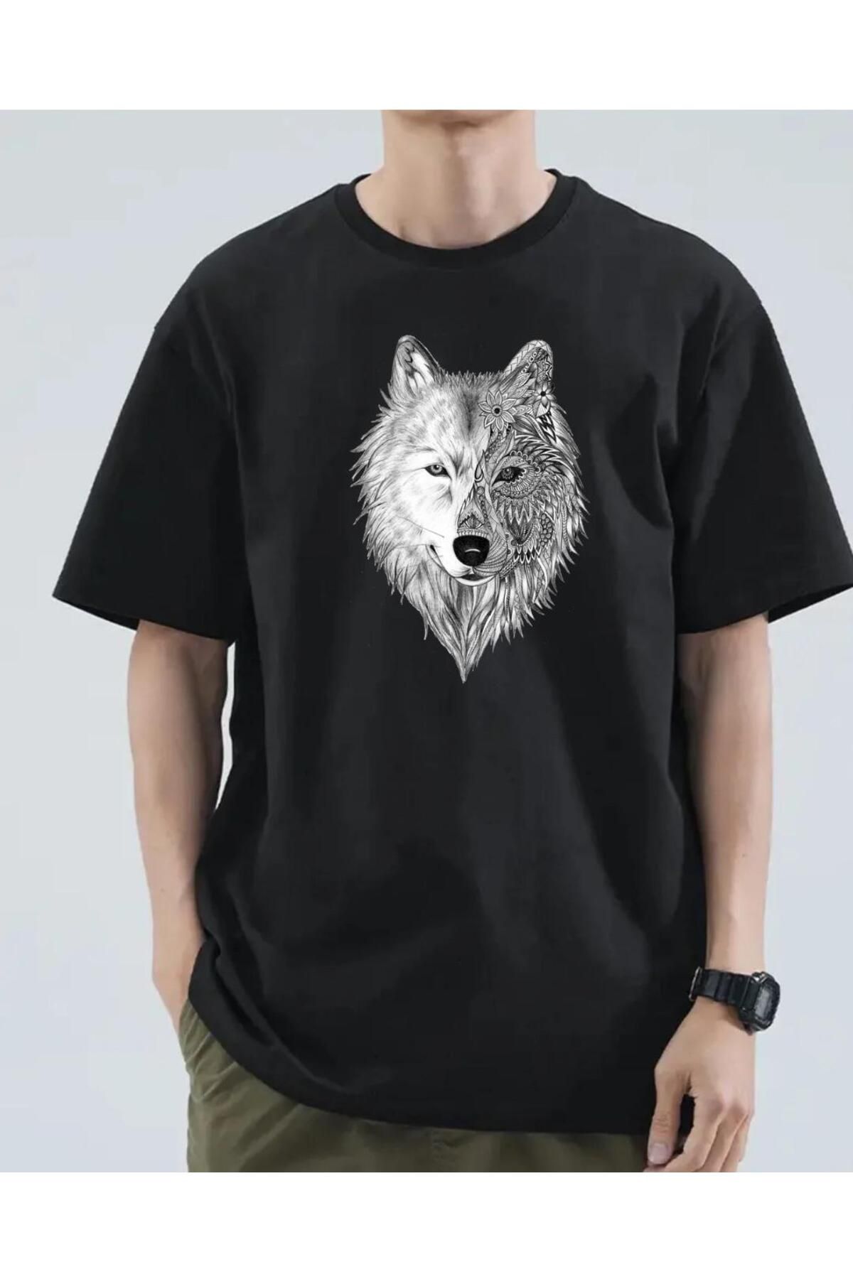 exans moda kurt v1 Tasarım Baskılı Oversize Tişört