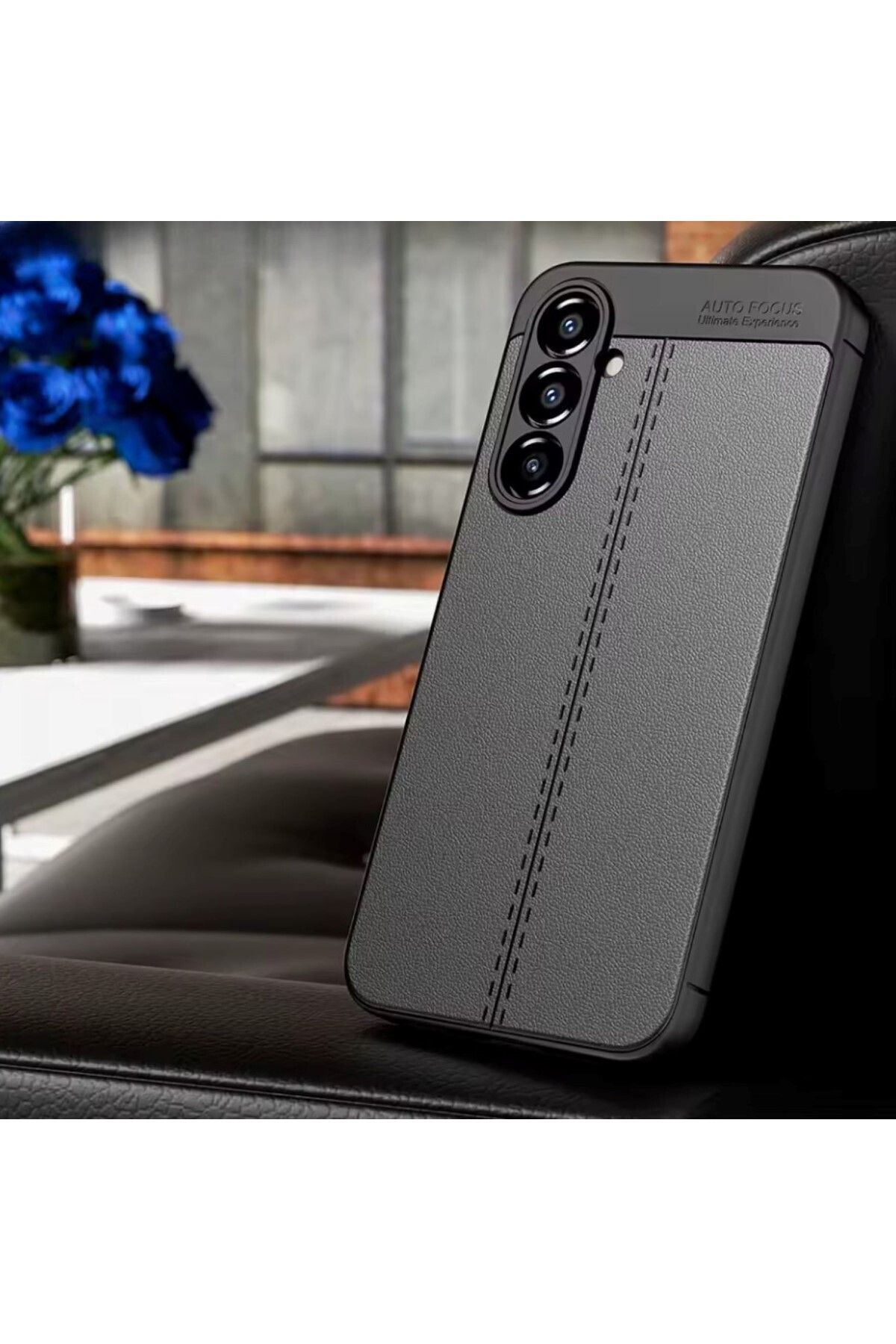 AKSEFİZZ Samsung Galaxy A56 Uyumlu Kılıf Sade Deri Tasarımlı Yumuşak Korumalı Kapak