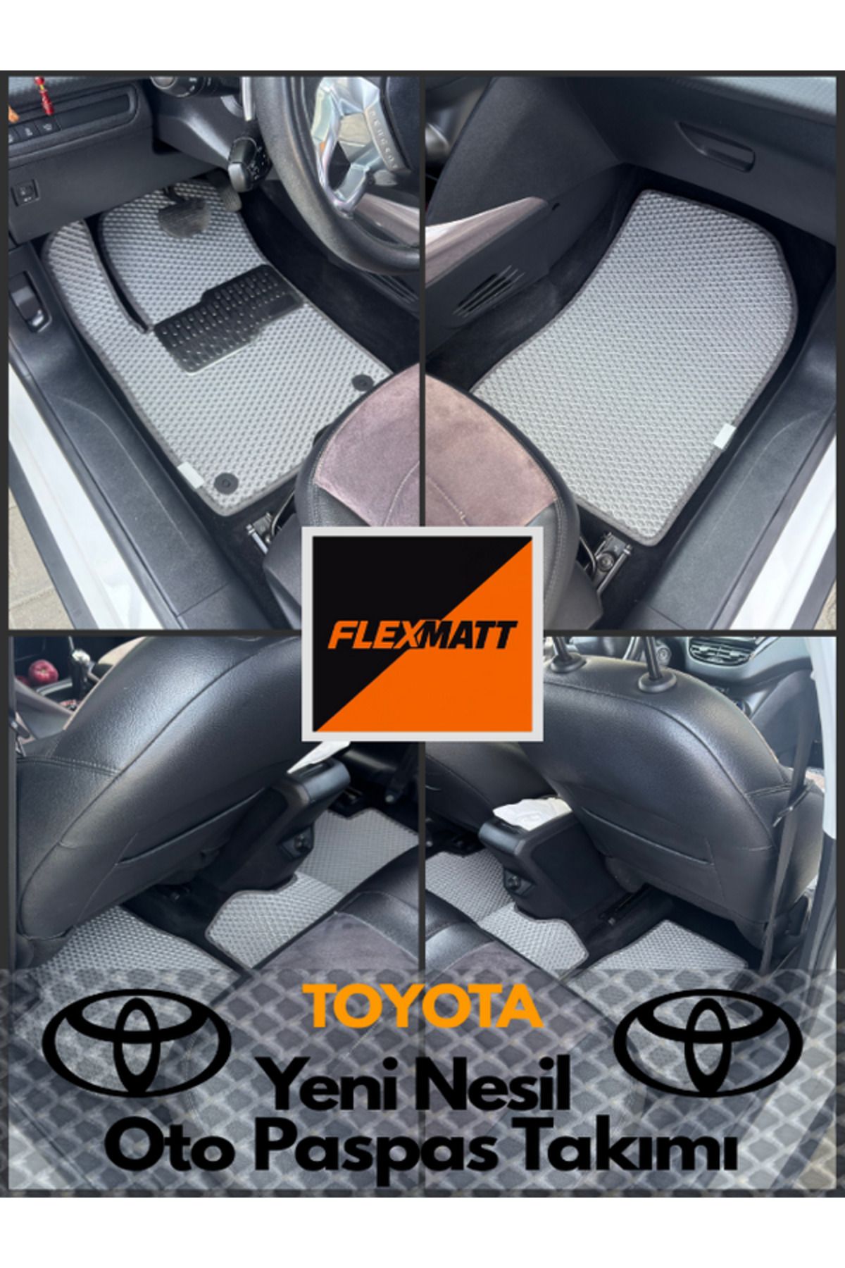 Florex Toyota Proacıty Araç İçi Akıllı Oto Paspas Takımı / Kahverengi