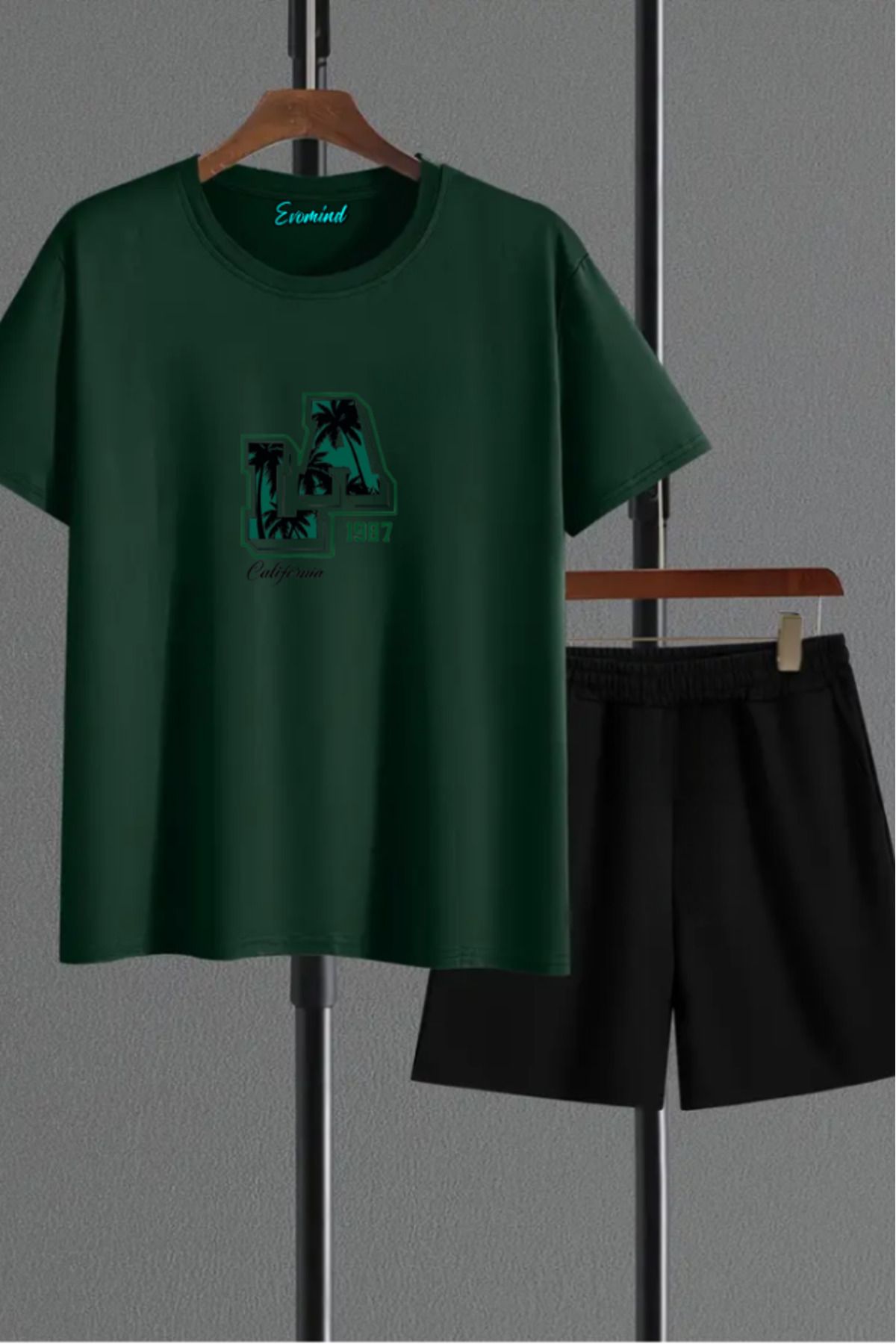 SevMode Los Angeles Baskılı Unisex Şort T-shirt Takım