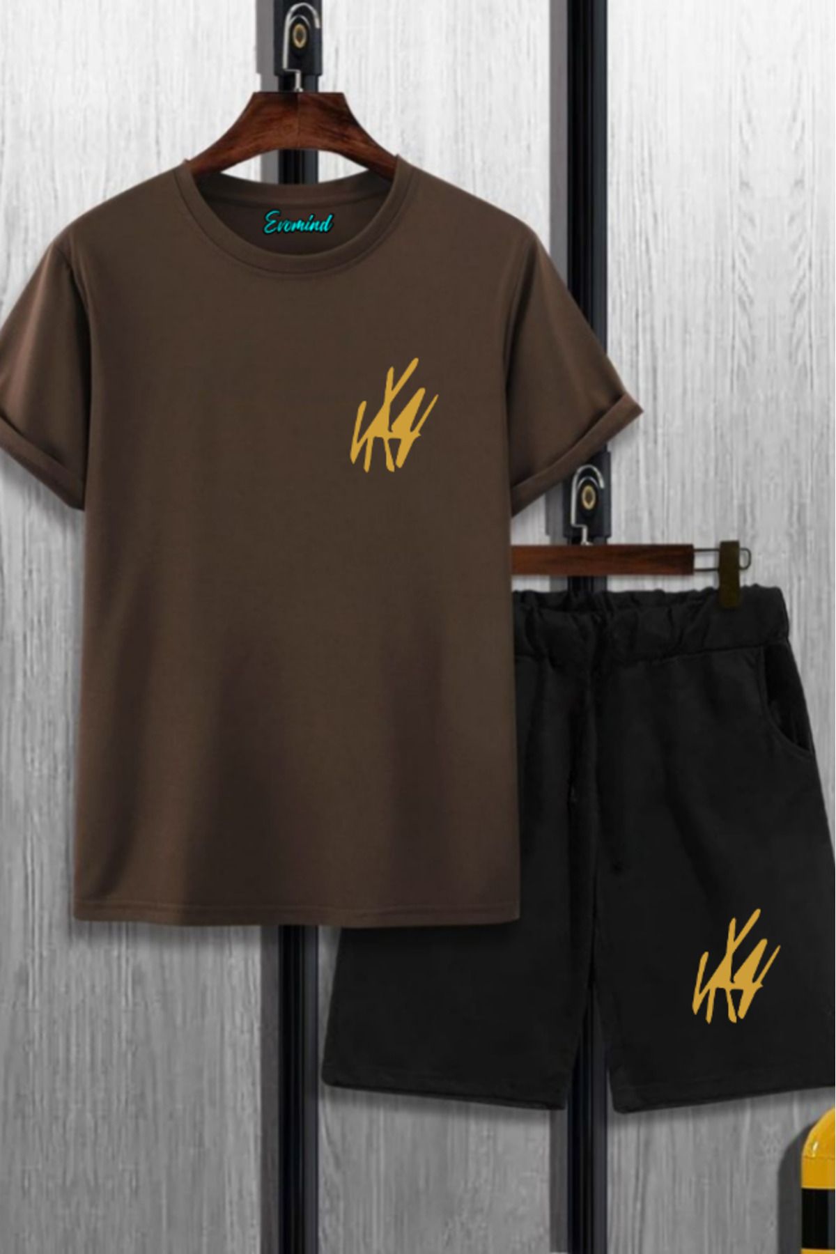 SevMode Şekil Baskılı Unisex Şort T-shirt Takım