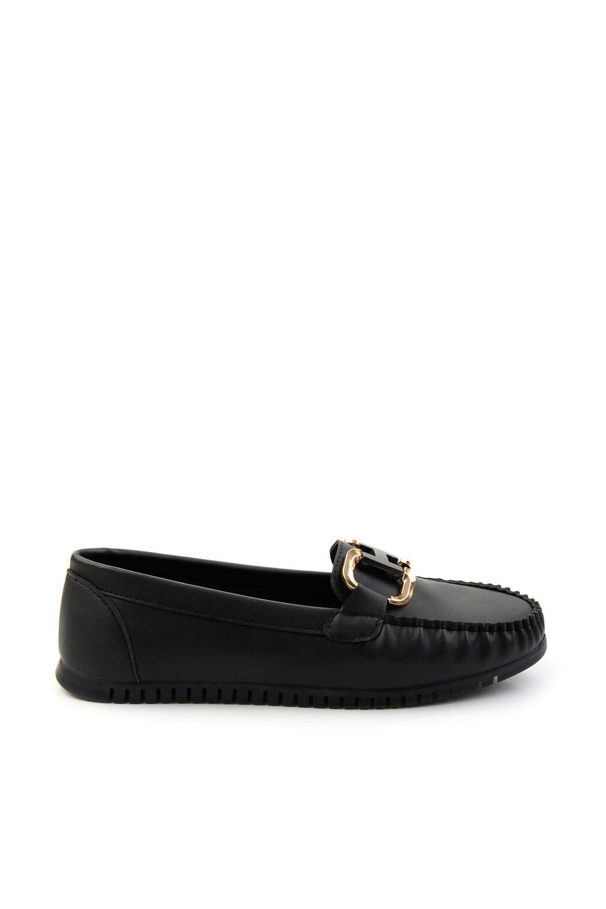 Bambi Siyah Kadın Loafer Ayakkabı K01542010709