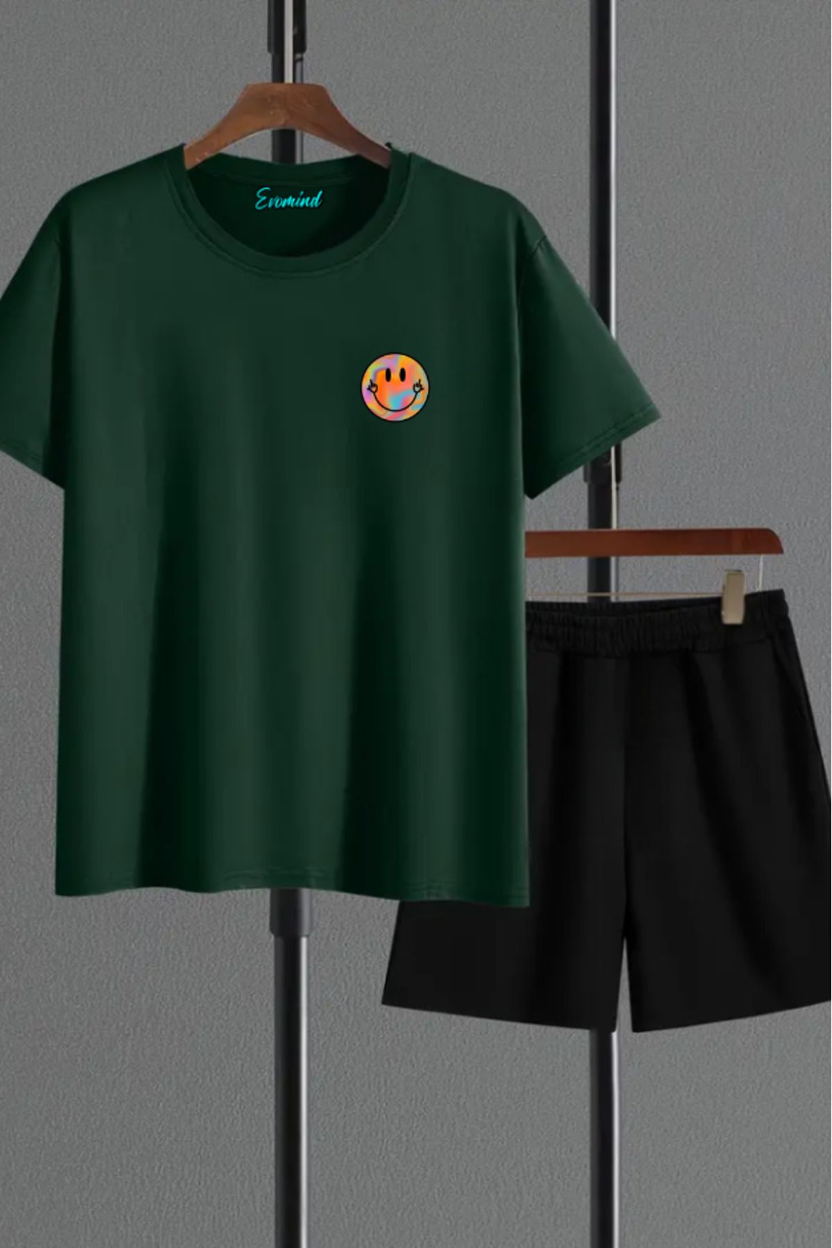 artı4 Emoji Baskılı Unisex Şort T-shirt Takım