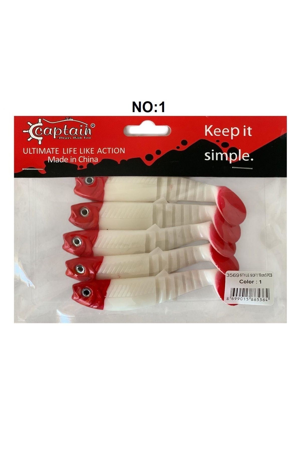 CAPTAIN 3569 Style Soft 10cm 10.3gr Silikon Yem 5'li Paket No:1