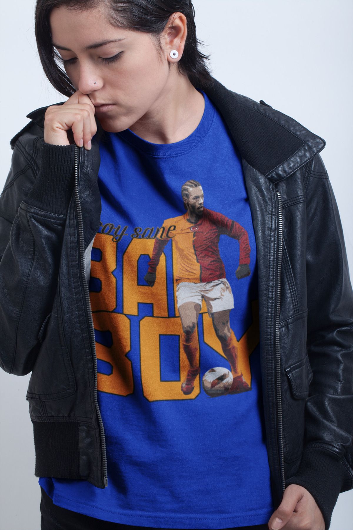 Biy Store Leroy Sane fotoğraflı futbol forma baskılı unisex kısa kollu erkek tişört kadın t-shirt