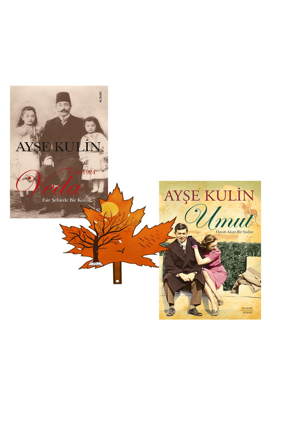 Everest Yayınları ayşe kulin - veda - ve - umut - kitap ayracı ile 2 kitap