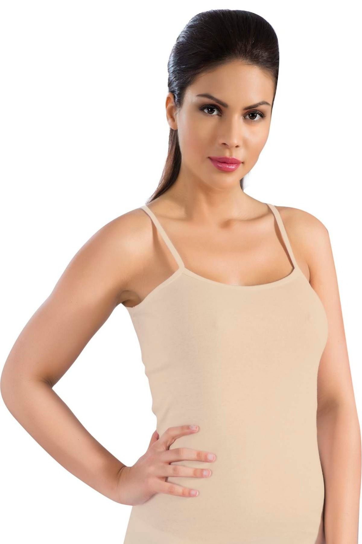 LÜXDRM 2"li kadın ribana ince askılı atlet %100 cotton