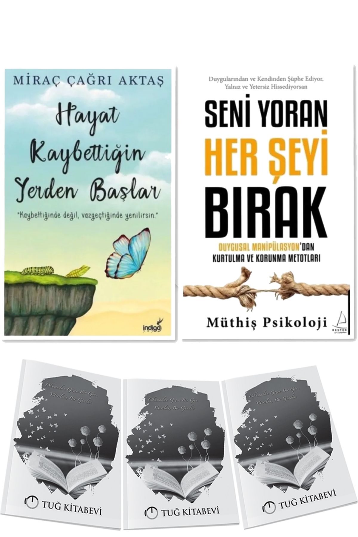 Destek Yayınları Hayat Kaybettiğin Yerden Başlar ve Seni Yoran Her Şeyi Bırak 2li Set Miraç Çağrı Aktaş + Hediyeli