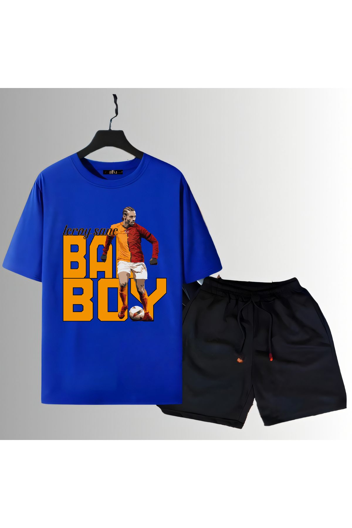 Biy Store Leroy Sane görsel futbol forma baskılı unisex kısa kollu erkek tişört kadın t-shirt şort takımı