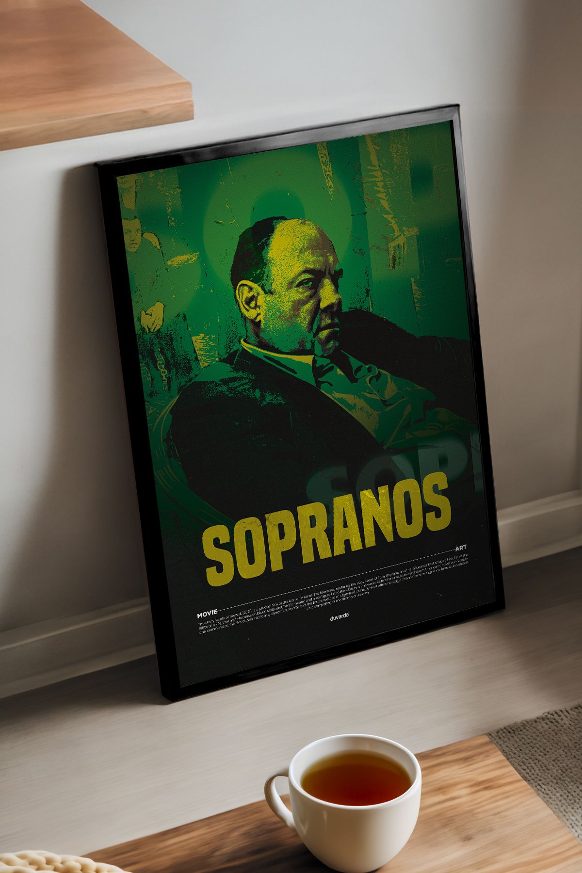 Duvarda Sopranos Siyah Ahşap Çerçeveli Dizi Duvar Tablosu