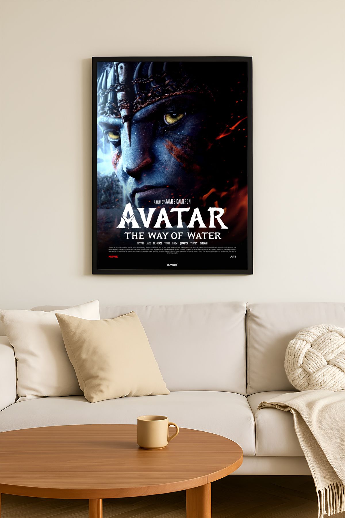 Duvarda Avatar Siyah Ahşap Çerçeveli Film Duvar Tablosu