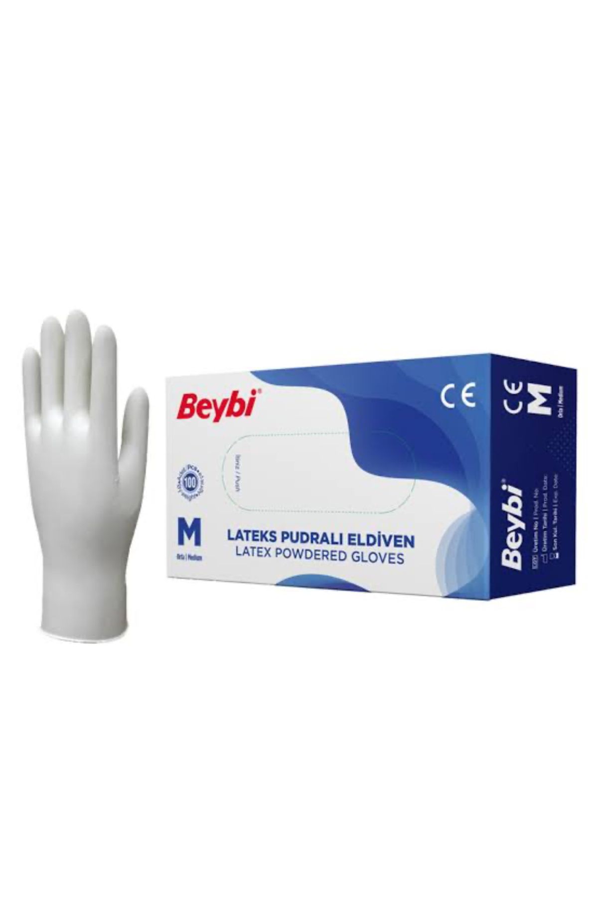 GÜNEŞ DEPO BEYBİ LATEXS PUDRALI ELDİVEN ( MEDİUM / 100 ADET )