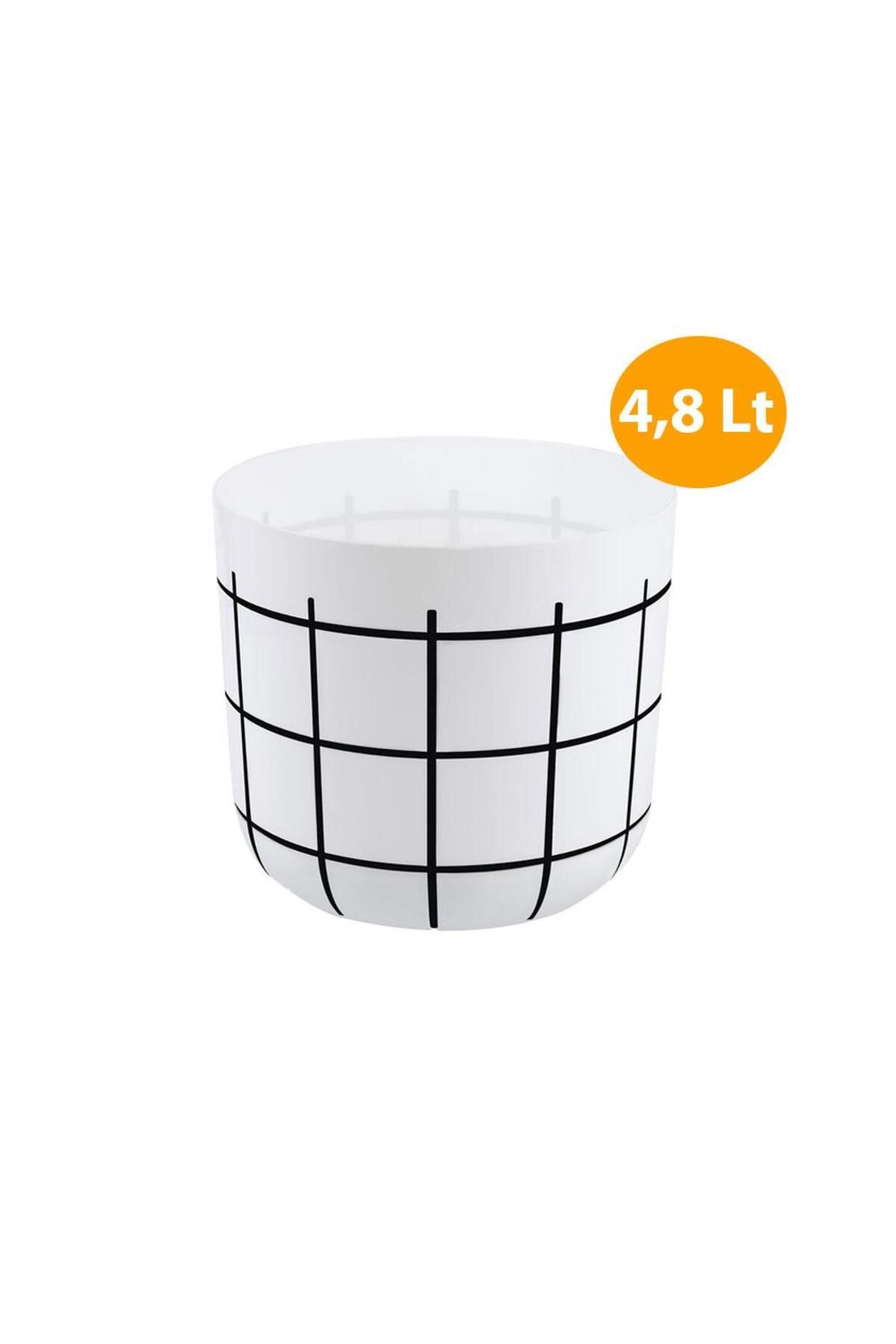 Omnipazar KRS-213 Dekoratif Karo Desenli Saksı 4.8 Litre No 3